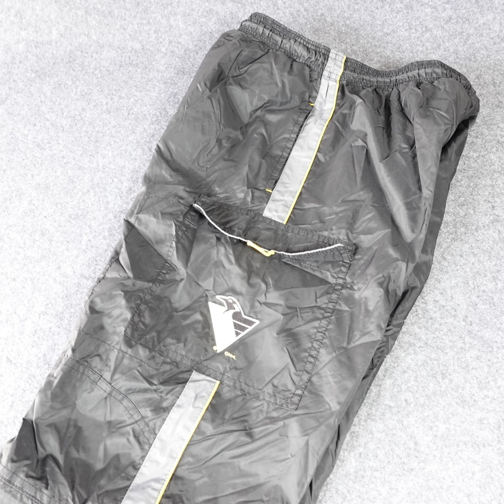 NHL Pittsburgh Penguins Vintage Windbreaker Track Pants Black Mens Small S 90s